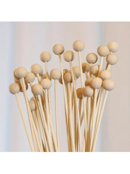 Boule sur tige en rotin