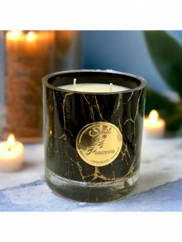 Bougie Parfumée XL Figue Noire & Santal en verre soufflé 680 gr